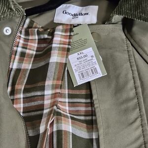 Goodfellow & Co Olive Green Jacket with Plaid Lining